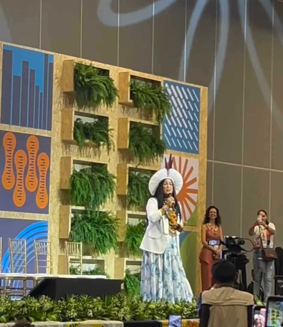 Nina Fernandes leva arte e representatividade indígena à 5ª Conferência Nacional do Meio Ambiente