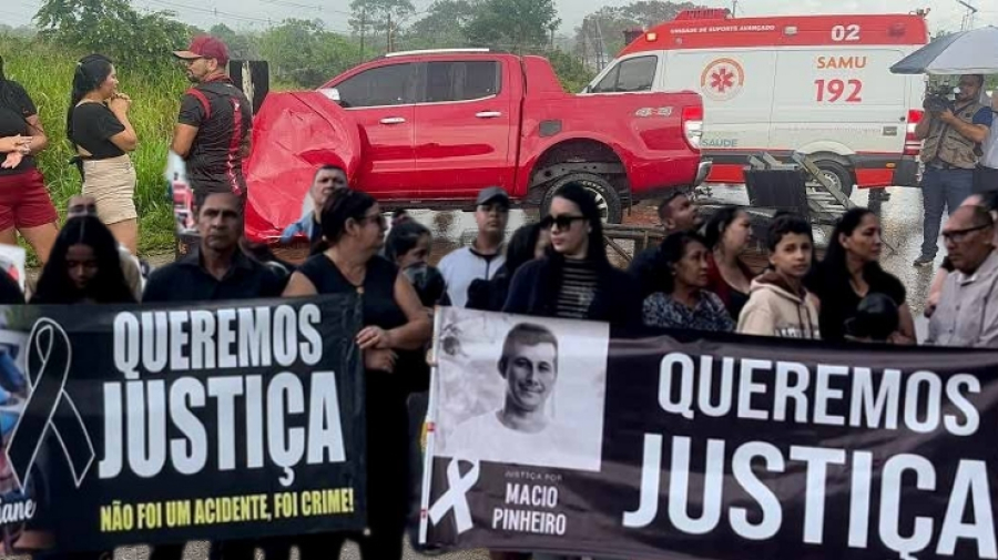 Familiares das vítimas do acidente brutal da Via Verde protestam na frente do MPAC e clamam por Justiça
