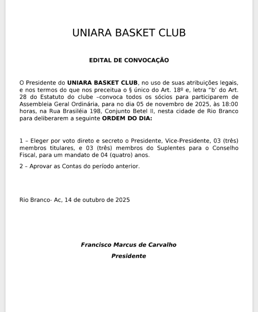 EDITAL DE CONVOCAÇÃO