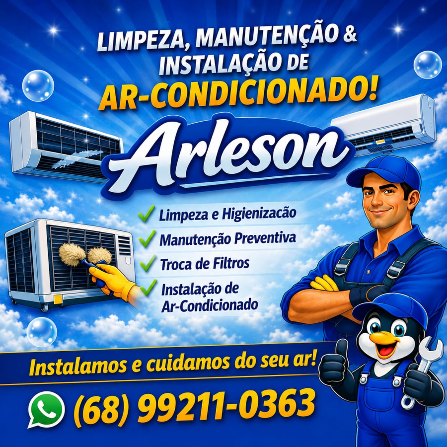 Quer limpar, fazer manutenção e instalar ar-condicionado e não sabe quem procurar? Chama o Arleson!