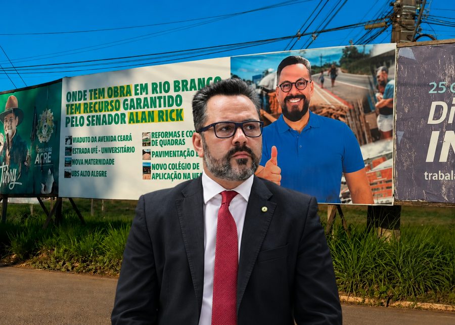 Justiça manda Alan Rick retirar outdoors após MP Eleitoral considerar válida ação contra o senador