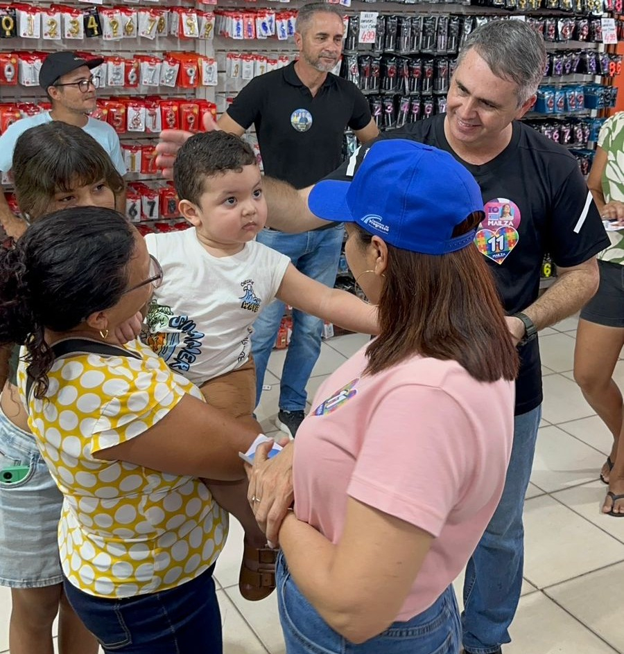 Marcus e Mailza visitam lojistas, empresários e feirantes no Centro 