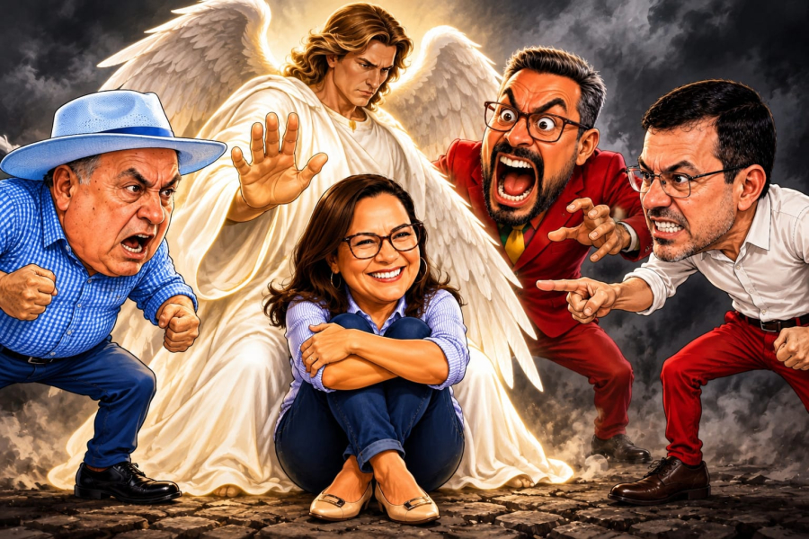 Após ser alvo de Alan, Bocalom e Thor em debate, imagem de Maílza protegida por um anjo e resistindo a ataques viraliza nas redes sociais